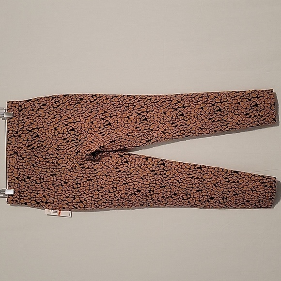 NWT Michael Michael Kors women's as textured pull-on pants in dark camel - Picture 9 of 10